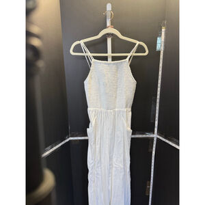 Women's American Eagle White Smocked Jumpsuit Size S